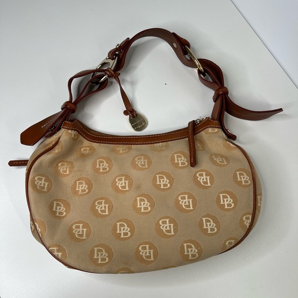 Dooney & Bourke Beige & brown Women's hobo saddle handbag vintage purse - Picture 5 of 13